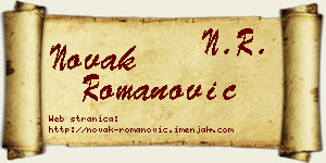 Novak Romanović vizit kartica